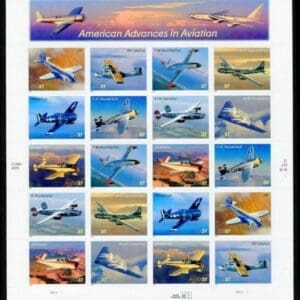 Scott# 3916-25 "ADVANCES IN AVIATION" S/A FULL SHEET (20) MNH