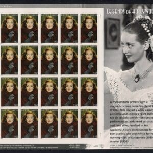 Scott# 4350 "BETTE DAVIS-LEGENDS OF HOLLYWOOD" S/A SHEET (20) MNH