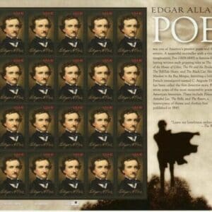 Scott# 4377 "EDGAR ALLAN POE" INTACT SHEET (20) WITH FULL HEADER
