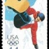Scott# 4436 "VANCOUVER WINTER OLYMPICS-SNOW BOARDER" S/A SINGLE