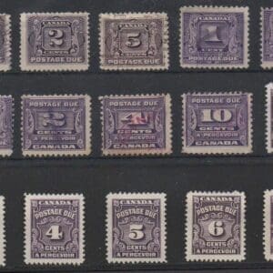 LOT OF (15) CANADA POSTAGE DUES, ALL DIFFERENT MH/USED *SEE SCAN*