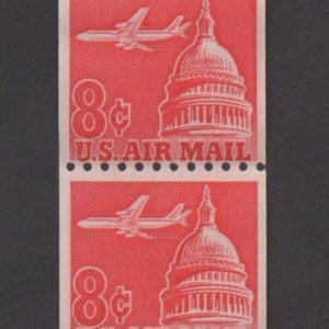 Scott# C65 "AIRLINER/CAPITAL DOME" HORIZONTAL COIL PAIR, MNH