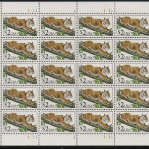 Scott# 2482 "BOBCAT" FULL SHEET (20) MNH, NICELY CENTERED