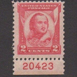 Scott# 690 "GENERAL CASIMIR PULASKI" PLATE # SINGLE, MNH