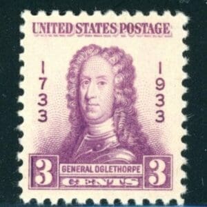 Scott# 726 "GENERAL OGLETHORPE" MINT SINGLE, NICELY CENTERED