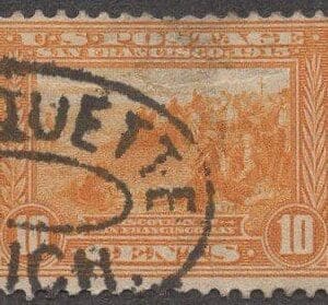 Scott# 400 "PANAMA PACIFIC" USED, MARQUETTE MICH PARCEL CANCEL