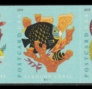 Scott# 5367-70 CORAL REEFS PNC (7) PLATE # 11111, NICELY CENTERED
