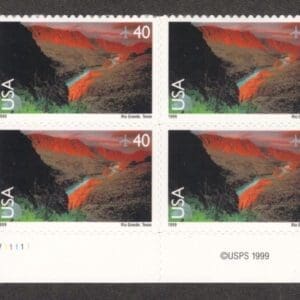 Scott# C134 "RIO GRANDE" PLATE BLOCK (4) MNH, NICELY CENTERED