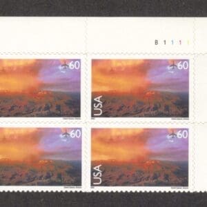 Scott# C135 "GRAND CANYON" PLATE BLOCK (4) MNH, NICELY CENTERED