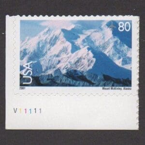 Scott# C137 "MOUNT McKINLEY-ALASKA" S/A PLATE # SINGLE, MNH