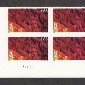 Scott# C139 "BRYCE CANYON NATIONAL PARK" S/A PLATE BLOCK (4) MNH