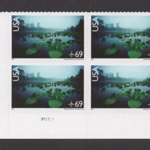 Scott# C142 "OKEFENOKEE SWAMP" S/A PLATE BLOCK (4) MNH