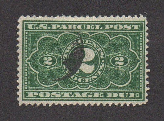 Scott# JQ2 "PARCEL POST DUE" USED, LITE CANCEL, NICELY CENTERED