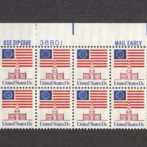 Scott# 1622 "FLAG OVER INDEPENDENCE HALL" PLATE BLOCK (20) MNH