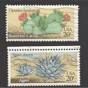Scott# 1942-45 "DESERT PLANTS" USED SINGLES SET (4) MIXED CANCELS