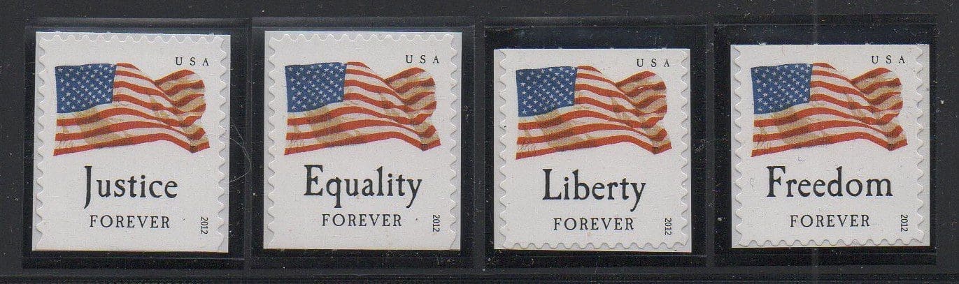 Scott# 4641-44 "FOUR FLAGS" S/A APU BOOKLET SINGLES SET (4) MNH