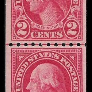 Scott# 606 "WASHINGTON" ROTARY PERF 10 COIL LINE PAIR, MNH