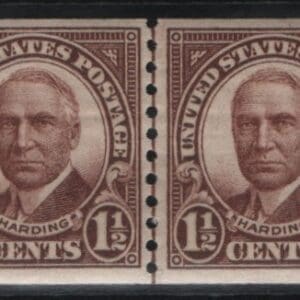 Scott# 686 "HARDING" MNH JOINT COIL LINE PAIR, NICELY CENTERED