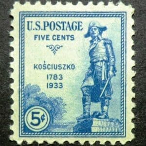 Scott# 734 "GENERAL KOSCIUSZKO" SINGLE, MINT, NICELY CENTERED