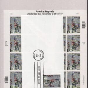 Scott# B2 "FIREFIGHTERS 9/11 TRIBUTE" SEMI-POSTAL SHEET & FDC SET