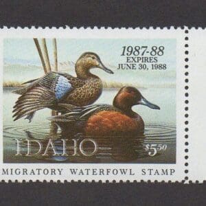 Scott# ID1 "CINNAMON TEAL" 1987, IDAHO'S 1st STATE DUCK STAMP