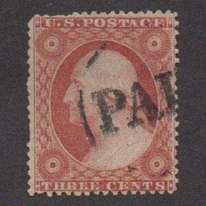 Scott# 26 "WASHINGTON" TYPE III USED WITH "PAID" CANCEL