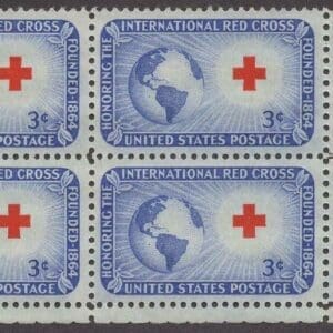 Scott# 1016 "INT'L RED CROSS" MNH PLATE BLOCK (4) NICELY CENTERED