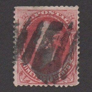Scott# 155 "PERRY" 90 CENT NATIONAL BANK NOTE, CORK GRID CANCEL