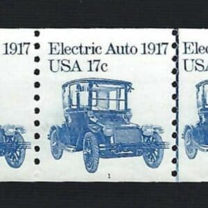 Scott# 1906 "ELECTRIC CAR" MNH PNC 3, PLATE #1 WITH LINE PAIR