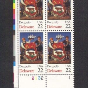 Scott# 2336 "DELAWARE STATEHOOD BICENTENNIAL" PLATE BLOCK (4)MNH