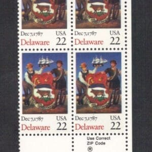 Scott# 2336 "DELAWARE STATEHOOD BICENTENNIAL" ZIP BLOCK (4) MNH