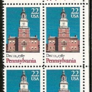 Scott# 2337 "PENNSYLVANIA STATEHOOD" PLATE BLOCK (4) MINT