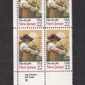 Scott# 2338 "NEW JERSEY STATEHOOD" ZIP BLOCK (4) MNH