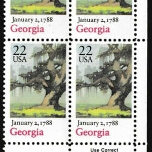 Scott# 2339 "GEORGIA STATEHOOD BICENTENARY" ZIP BLOCK (4) MNH