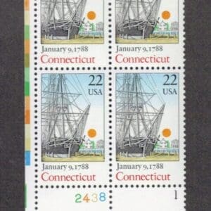 Scott# 2340 "CONNECTICUT BICENTENARY" PLATE BLOCK (4) MNH