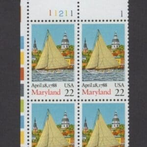 Scott# 2342 "MARYLAND STATEHOOD BICENTENNIAL" PLATE BLOCK (4) MNH