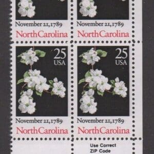 Scott# 2347 "NORTH CAROLINA STATEHOOD" ZIP BLOCK (4) MNH