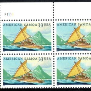 SCOTT 3389 "AMERICAN SAMOA" MNH PLATE BLOCK (4) NICELY CENTERED