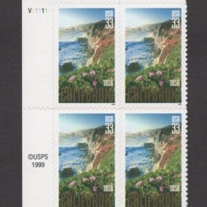 SCOTT 3438 BIG SUR & ICEPLANT MNH PLATE BLOCK (4) NICELY CENTERED