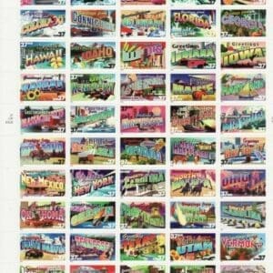 Scott# 3561-3610 "GREETINGS FROM AMERICA" INTACT SHEET (50) MNH