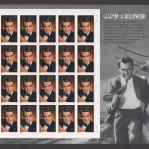 Scott# 3692 "CARY GRANT" FULL SHEET (20) MNH WITH SIDE PANEL
