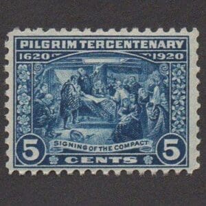 Scott# 550 "PILGRIM TERCENTENARY-SIGNING" MNH, NICELY CENTERED