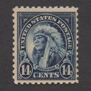 Scott# 565 "AMERICAN INDIAN" MINT, LITELY HINGED, NICELY CENTERED