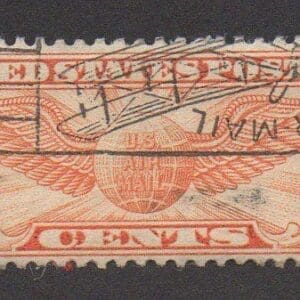 Scott# C19 "WINGED GLOBE" USED, INVERTED BI-PLANE FANCY CANCEL