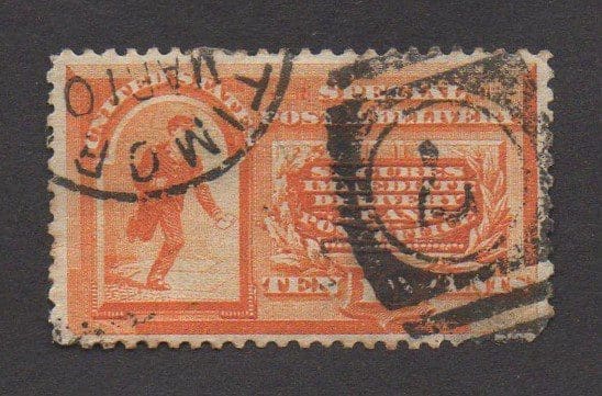 Scott# E3 "SPECIAL DELIVERY" W/BALTIMORE CDS AND NUMERAL 7 DUPLEX