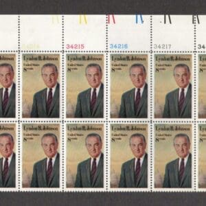 Scott# 1503 "LYNDON B. JOHNSON" PLATE BLOCK (12) MNH