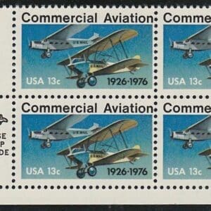 Scott# 1684 "COMMERCIAL AVIATION" MR ZIP BLOCK (4) MNH