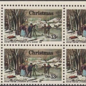 Scott# 1702 "WINTER PASTIME" MR ZIP BLOCK (4) MNH