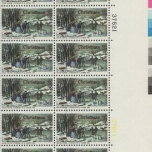Scott# 1703 "WINTER PASTIME" FLOATING PLATE STRIP (20) MNH