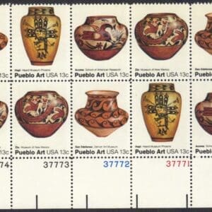 Scott# 1706-09 "PUEBLO POTTERY" SE-TENANT PLATE BLOCK (10) MINT